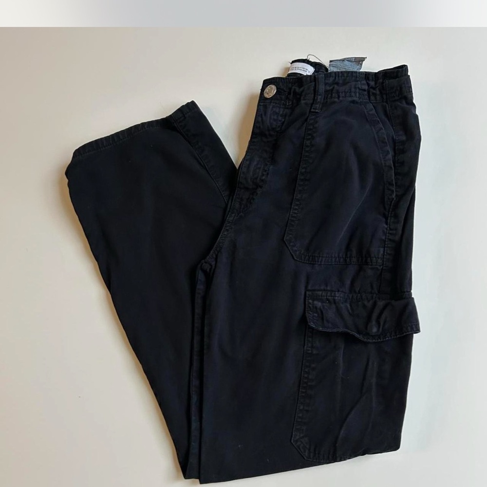 Zara Black Cargo Jeans Straight Leg